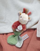 Plyšové a textilní hračky - Plyšová žirafa s chrastítkem Couleurs Savane Doudou et Compagnie červená 15 cm od 0 měsíců_0