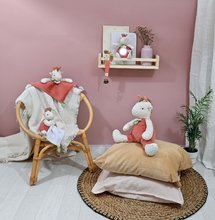 Plyšové a textilní hračky - Plyšová žirafa Couleurs Savane Doudou et Compagnie červená 30 cm od 0 měsíců_1
