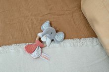 Plyšové a textilní hračky - Plyšový slon s chrastítkem Couleurs Savane Doudou et Compagnie šedo-růžový 15 cm od 0 měsíců_0