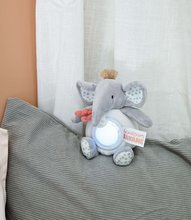 Pluszowe zwierzątka - Pluszowy słonik z nocną lampką Nightlight Couleurs Savane Doudou et Compagnie szary 15 cm od 0 miesiąca życia_0