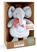 Jucării de pluș și textile - Elefant de pluș cu lumină de noapte Nightlight Couleurs Savane Doudou et Compagnie gri 15 cm de la 0 luni_1