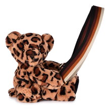 Plüsch-Crossbody-Tasche Teddybär „Bag Leopard Teddy Bear“ Doudou et Compagnie mit Riemen, braun, 30 cm, ab 24 Monaten