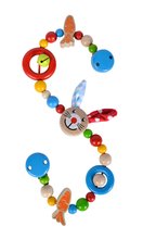 Hračky nad postieľku - Drevená retiazka Baby Pram Chain Eichhorn 50 cm na kočík s plyšovými uškami od 0 mes_4