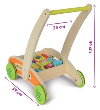 Dětská chodítka - Dřevěné chodítko Activity Walker Eichhorn vozík s 35 malovanými kostkami od 12 měsíců_1