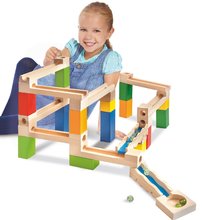 Drewniane układanki Eichhorn - Drewniana układanka Labirynt Large Marble Run Construction Set Eichhorn z kuleczkami 35 elementów_2