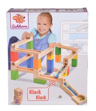 Drewniane układanki Eichhorn - Drewniana układanka Labirynt Large Marble Run Construction Set Eichhorn z kuleczkami 35 elementów_0