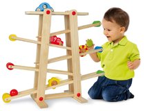 Jucării pentru dezvoltarea abilitătii copiiilor - Pistă de mașini din lemn cu biluțe Runway Eichhorn 7 piese cu 2 mașinuțe de la 12 luni_1
