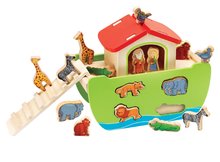 Dřevěné didaktické hračky - Dřevěná Noemova archa se zvířátky Stacking Toy Ark Eichhorn rozebíratelná s 16 figurkami od 12 měsíců_2