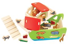 Dřevěné didaktické hračky - Dřevěná Noemova archa se zvířátky Stacking Toy Ark Eichhorn rozebíratelná s 16 figurkami od 12 měsíců_3