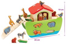 Drevené didaktické hračky - Drevená Noemova archa so zvieratkami Stacking Toy Ark Eichhorn rozoberateľná so 16 figúrkami od 12 mes_0
