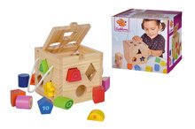 Drevené didaktické hračky - Drevená didaktická kocka Shape Sorting Cube Eichhorn s 12 vkladacími kockami od 12 mes_1