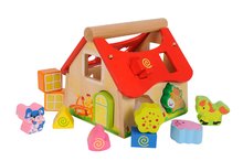 Drvene didaktičke igračke - Drvena didaktička kućica Shape Sorter House Eichhorn s 12 kockica za umetanje od 12 mjes_4