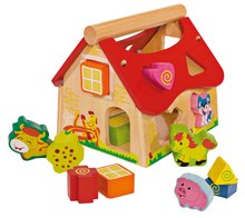 Drvene didaktičke igračke - Drvena didaktička kućica Shape Sorter House Eichhorn s 12 kockica za umetanje od 12 mjes_2