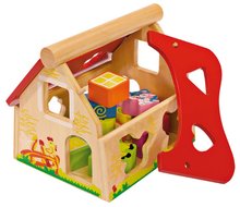 Drvene didaktičke igračke - Drvena didaktička kućica Shape Sorter House Eichhorn s 12 kockica za umetanje od 12 mjes_1