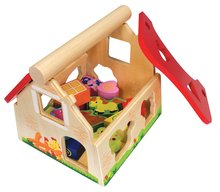 Drvene didaktičke igračke - Drvena didaktička kućica Shape Sorter House Eichhorn s 12 kockica za umetanje od 12 mjes_3