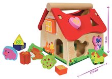 Drvene didaktičke igračke - Drvena didaktička kućica Shape Sorter House Eichhorn s 12 kockica za umetanje od 12 mjes_7