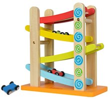 Jucării pentru dezvoltarea abilitătii copiiilor - Pistă de mașini din lemn cu biluțe Color Motor-Racing Circuit Eichhorn cu 3 mașinuțe de la 12 luni_3