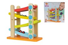 Jucării pentru dezvoltarea abilitătii copiiilor - Pistă de mașini din lemn cu biluțe Color Motor-Racing Circuit Eichhorn cu 3 mașinuțe de la 12 luni_2