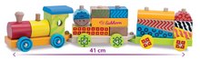 Lesene kocke  - Leseni vlakec s kockami Color Small Train Eichhorn lokomotiva z 2 vagonoma 18 delov od 12 mes_2
