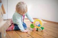 Drevené didaktické hračky - Drevený didaktický slimáčik na ťahanie Color Pull along Stacking Animal Eichhorn 4 vkladacie kocky od 12 mes_5