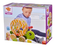 Jucării pentru dezvoltarea abilitătii copiiilor - Melc de tras didactic din lemn Color Pull-along Stacking Animal Eichhorn 4 cuburi care se pot introduce de la 12 luni_4