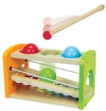 Detské hudobné nástroje - Drevený Xylofón Color Xylophone Hammering Bench Eichhorn s 3 loptičkami a kladivkom od 24 mes_2