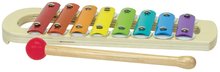 Detské hudobné nástroje - Drevený Xylofón Color Xylophone Hammering Bench Eichhorn s 3 loptičkami a kladivkom od 24 mes_3