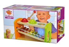 Detské hudobné nástroje - Drevený Xylofón Color Xylophone Hammering Bench Eichhorn s 3 loptičkami a kladivkom od 24 mes_8