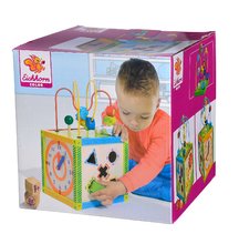 Drevené didaktické hračky -  NA PREKLAD - Cubo didáctico de madera con laberinto y actividades Color Little Game Center Eichhorn Con 5 formas de depósito desde 12 meses_0