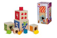 Jouets didactiques en bois - Tour d'empilage en bois Color Stacking Tower Eichhorn, 5 cubes de couleur et 5 formes différentes, à partir de 12 mois_0