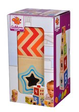 Drevené didaktické hračky - Drevená skladacia veža Color Stacking Tower Eichhorn 5 farebných kociek a 5 tvarov od 12 mes_3