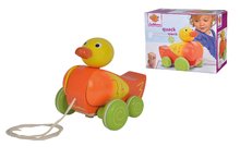 Jucării de tras - Rățușcă de tras din lemn Pull-along Animal Duck Eichhorn cu sunete și părți mobile de la 12 luni_0
