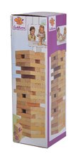 Jocuri de societate pentru copii - Joc de societate din lemn turn asamblabil Wooden Tumbling Tower Eichhorn 54 cuburi bej de la 5 ani_2