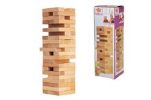 Společenské hry pro děti - Dřevěná společenská hra skládací věž Wooden Tumbling Tower Eichhorn 54 přírodních kostek od 5 let_0
