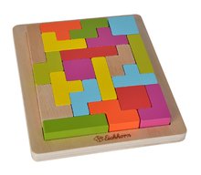 Jucării pentru dezvoltarea abilitătii copiiilor - Puzzle din lemn Shape Game Eichhorn 20 de cuburi colorate de diferite forme de la 4 ani_3
