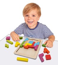 Drevené didaktické hračky - Drevené vkladacie puzzle Shape Game Eichhorn 20 farebných kociek rôznych tvarov od 4 rokov_3