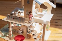 Drewniane domki dla lalek - Drewniany domek dla lalek Doll's House z meblami Eichhorn piętrowe z 4 pokojami, 3 figurek i meblami, wysokość 44 cm_2