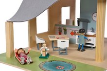 Căsuțe pentru păpuși din lemn - Căsuță din lemn pentru păpușă Doll´s House with Furnitures Eichhorn etajată cu 4 camere și 3 figurine și mobilier înălțime de 44 cm_1