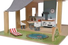 Drevené domčeky pre bábiky - Drevený domček pre bábiky Doll´s House with Furnitures Eichhorn poschodový so 4 izbami 3 figúrkami a nábytkom výška 44 cm_6