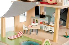 Căsuțe pentru păpuși din lemn - Căsuță din lemn pentru păpușă Doll´s House with Furnitures Eichhorn etajată cu 4 camere și 3 figurine și mobilier înălțime de 44 cm_14