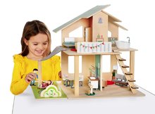 Drvene kućice za lutke - Drvena kućica za figurice Doll´s House with Furnitures Eichhorn na kat s 4 sobe 3 figurice i namještajem visina 44 cm_12