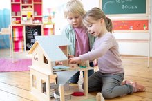 Holzhäuser für Puppen - Spielhaus für Puppen aus Holz Doll´s House with Furnitures Eichhorn stöckig, mit 4 Zimmern 3 Figuren und Möbel Höhe 44 cm_14