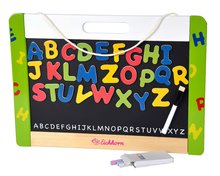 Tablice szkolne  - Drewniana tablica magnetyczna Hanging Magnetic Board Eichhorn 26 literek z kredkami i pisakami_0