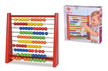 Fa oktatójátékok - Fa golyós számológép Abacus Eichhorn 100 színes golyó_0