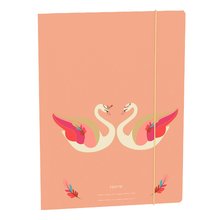 Schachteln für Schulhefte - Sammelmappen für Hefte A4 File Folder Pearly Swans Jeune Premier elastisch luxuriöses Design_1