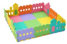 Puzzle de podea pentru bebeluși - Covor de joacă din burete Castel Lee Chyun cu gard în geantă 25 bucăţi 32*32*1,3 cm de la 0 luni_0