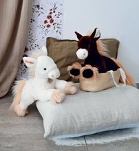 Plyšové a textilní hračky - Plyšový koník Horse Palomino Les Petits Nomades Histoire d’ Ours béžový 25 cm ve slaměném košíku od 0 měsíců_1