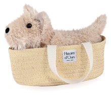 Plyšové a textilní hračky - Plyšový pejsek Dog Fox Ivory Les Petits Nomades Histoire d’ Ours béžový 25 cm ve slaměném košíku od 0 měsíců_0