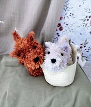 Plyšové a textilní hračky - Plyšový pejsek Dog Fox Ivory Les Petits Nomades Histoire d’ Ours béžový 25 cm ve slaměném košíku od 0 měsíců_1