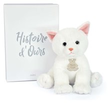 Plüssállatkák - Plüss cica Baby Cat White Histoire d’ Ours fehér 18 cm ajándékcsomagolásban 0 hó-tól_1